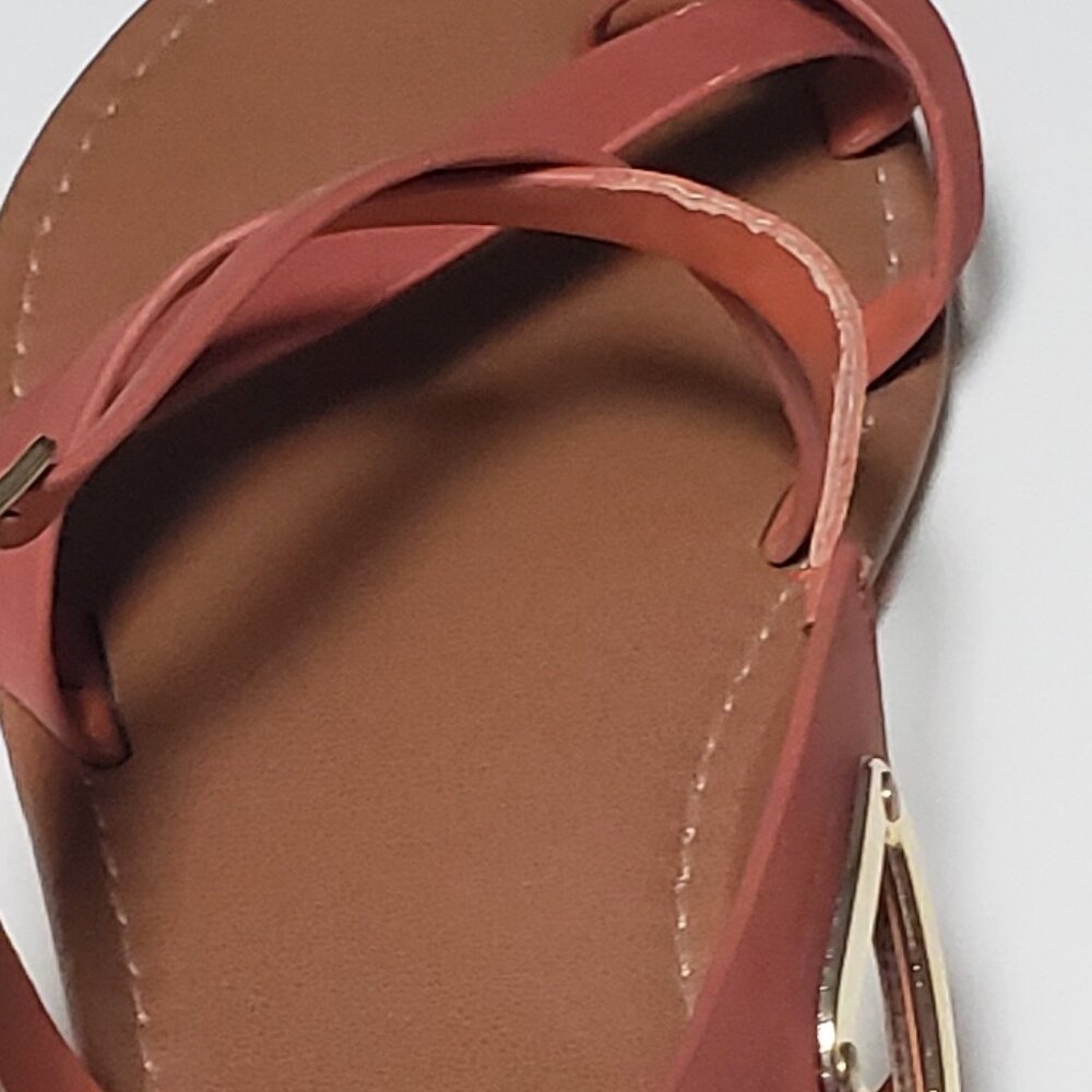 City Classied Burnt Orange Sandals with Gold Embellishment - Picture 12 of 12